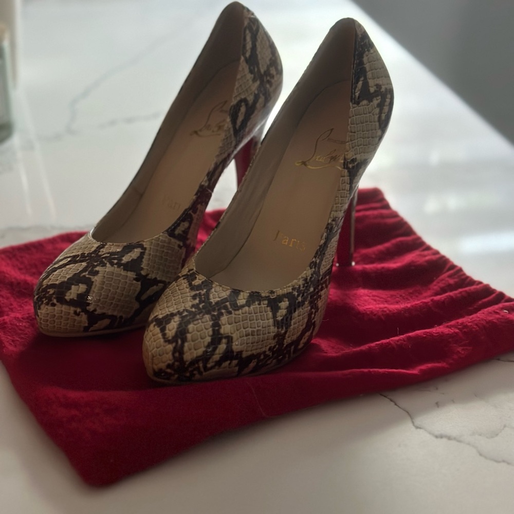 snake skin red bottoms used once
